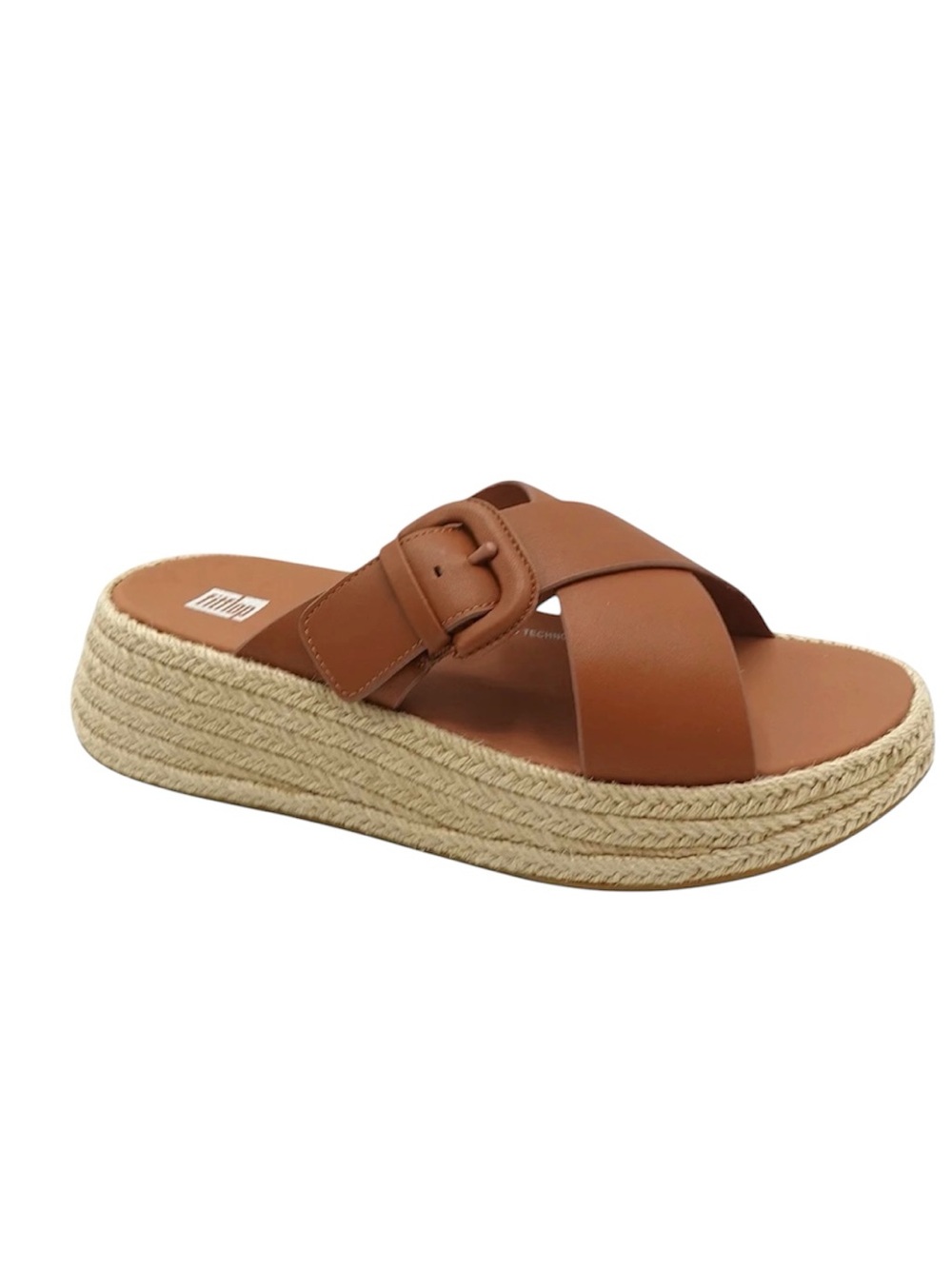 Fitflop Leather Buckle Wedge Espadrille Sandals Size 6 Comfort Beach Travel